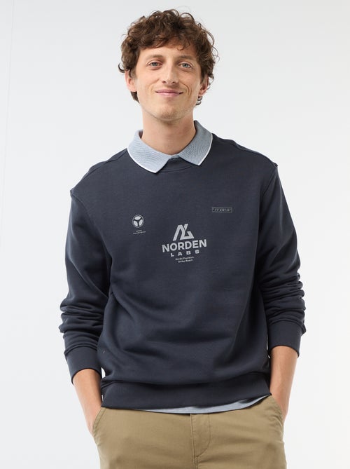 Sweater van lichte joggingstof met print voor- en achterkant - Kiabi