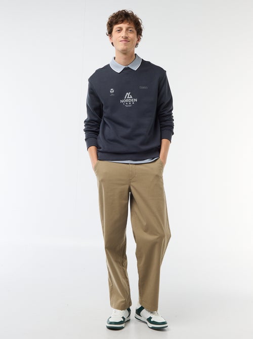 Sweater van lichte joggingstof met print voor- en achterkant - Kiabi