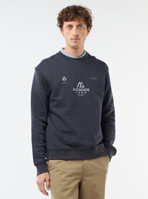 Sweater van lichte joggingstof met print voor- en achterkant - Kiabi