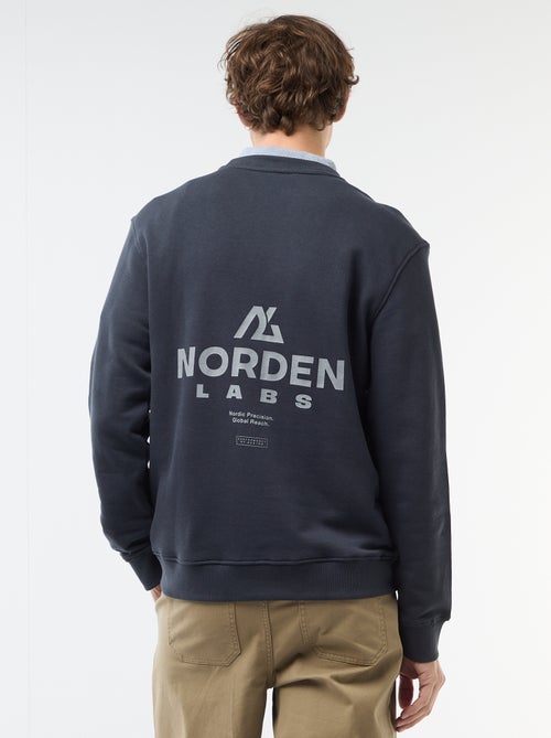 Sweater van lichte joggingstof met print voor- en achterkant - Kiabi