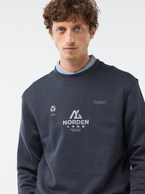 Sweater van lichte joggingstof met print voor- en achterkant - Kiabi