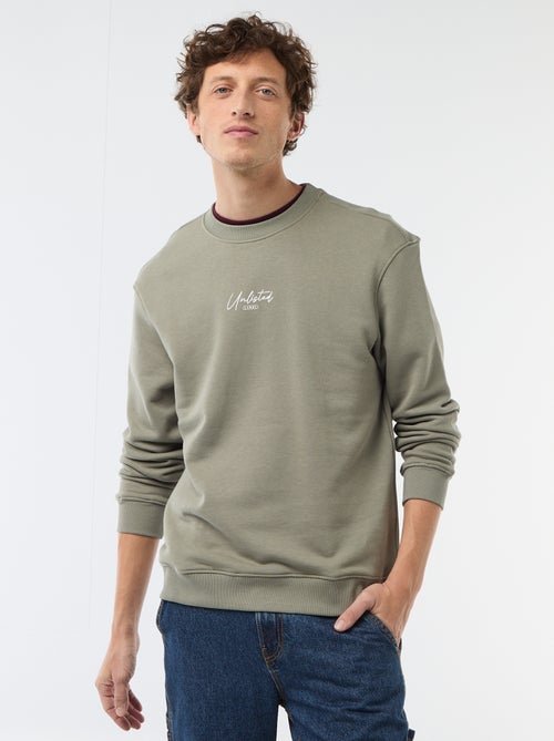 Sweater van lichte joggingstof met print voor- en achterkant - Kiabi