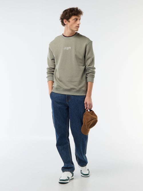 Sweater van lichte joggingstof met print voor- en achterkant - Kiabi