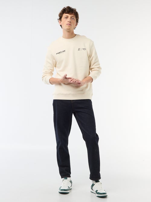 Sweater van lichte joggingstof met print voor- en achterkant - Kiabi