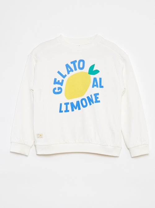 Sweater van lichte joggingstof met print - Kiabi