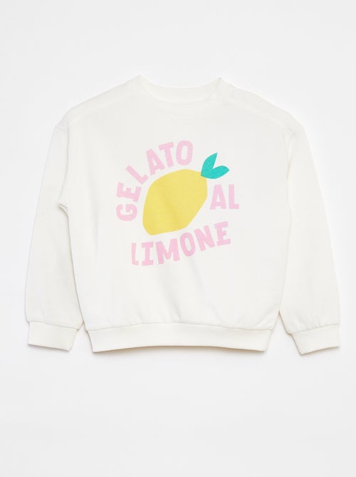Sweater van lichte joggingstof met print - Kiabi