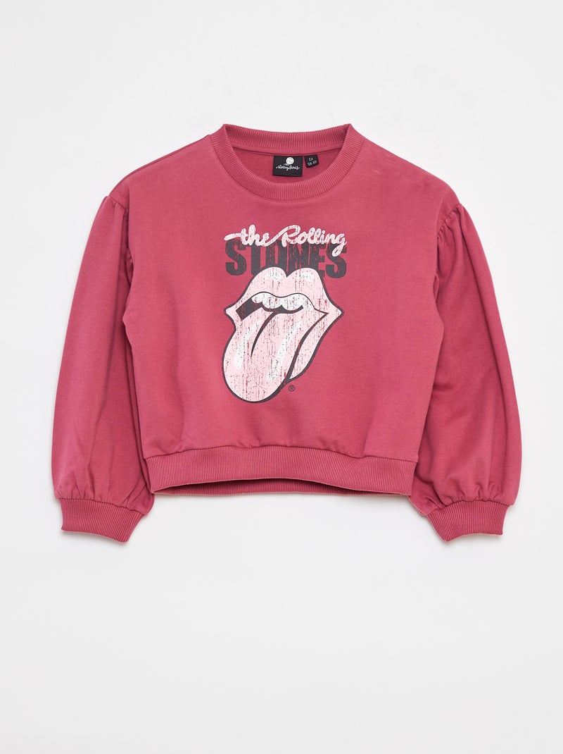 Sweater van lichte joggingstof 'The Rolling Stones'- PAARS - Kiabi