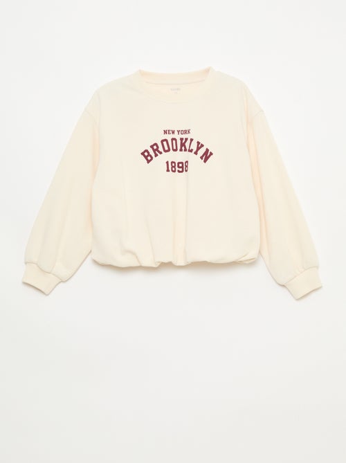 Sweater van lichte molton met opschrift vooraan - Kiabi