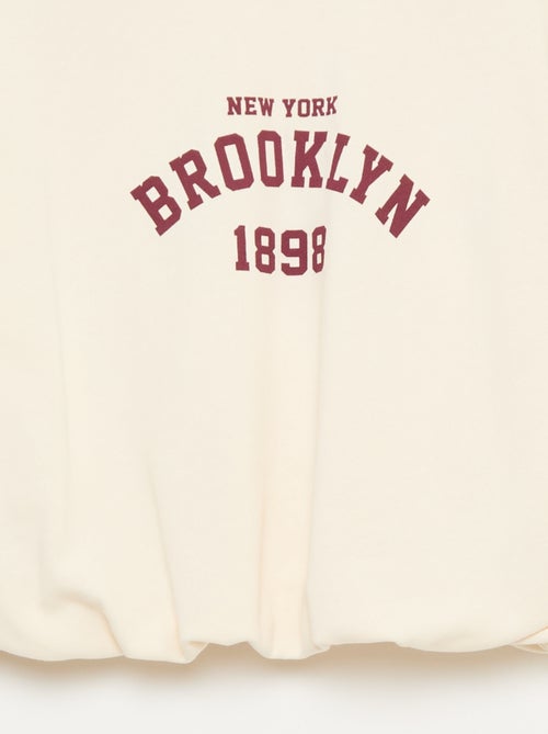 Sweater van lichte molton met opschrift vooraan - Kiabi