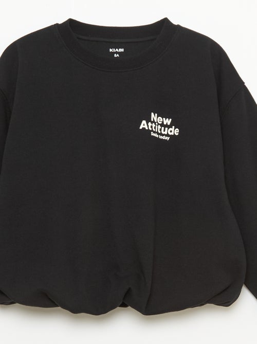 Sweater van lichte molton met opschrift vooraan - Kiabi