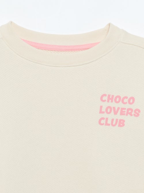 Sweater van lichte moltonstof, bedrukt aan de voor- en achterkant - Kiabi