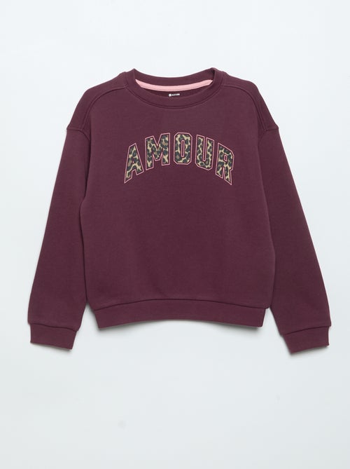 Sweater van lichte moltonstof, bedrukt aan de voor- en achterkant - Kiabi
