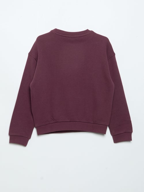 Sweater van lichte moltonstof, bedrukt aan de voor- en achterkant - Kiabi