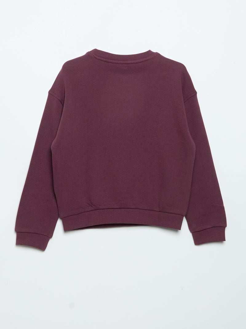 Sweater van lichte moltonstof, bedrukt aan de voor- en achterkant Rose - Kiabi