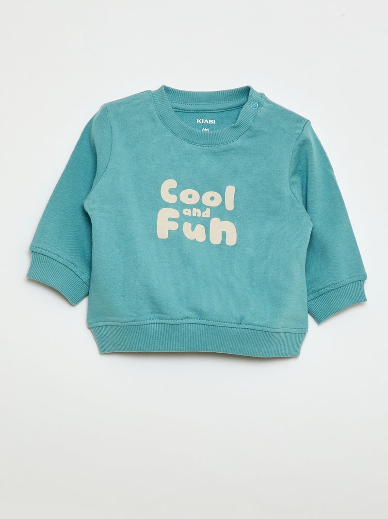 Sweater van lichte sweaterstof met print Blauw - Kiabi