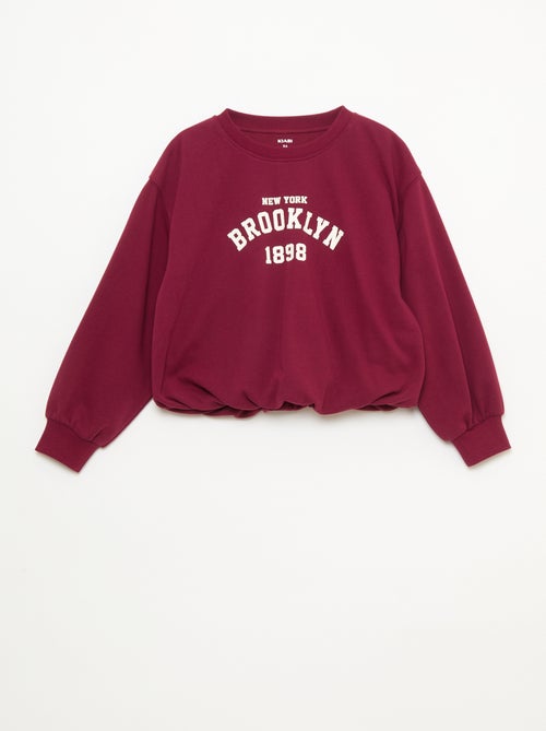 Sweater van lichte sweatstof met opschrift vooraan - Kiabi