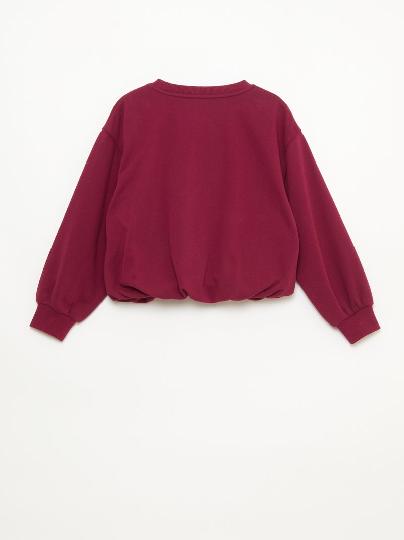 Sweater van lichte sweatstof met opschrift vooraan Rood - Kiabi
