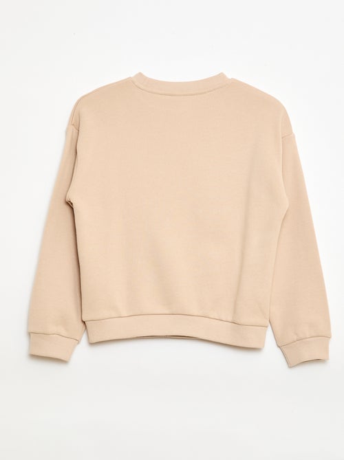 Sweater van lichtgewicht joggingstof met print - Kiabi