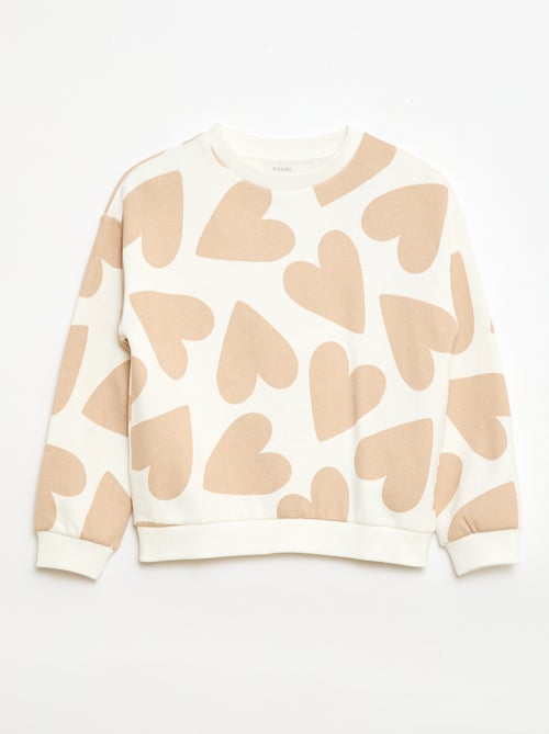 Sweater van lichtgewicht joggingstof met print - Kiabi