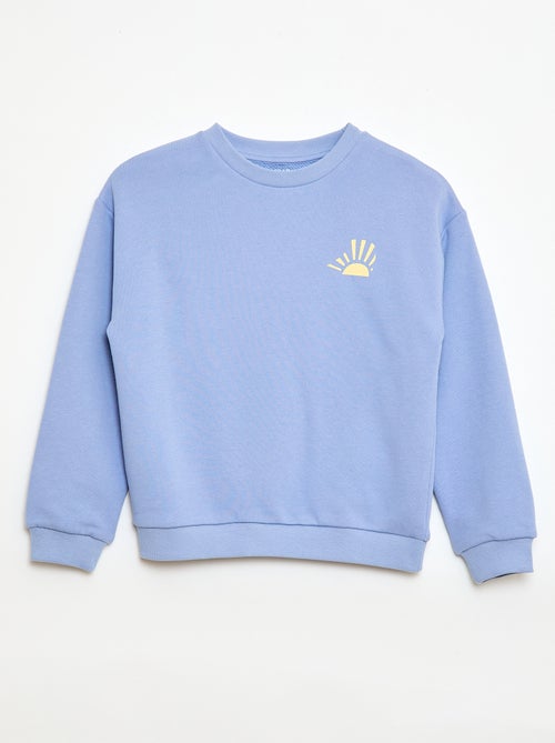 Sweater van lichtgewicht joggingstof met print - Kiabi