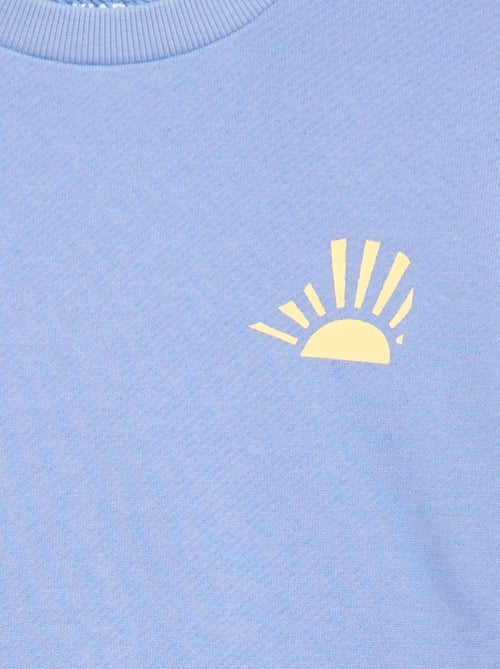 Sweater van lichtgewicht joggingstof met print - Kiabi