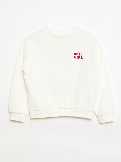 Sweater van lichtgewicht joggingstof met print - Kiabi