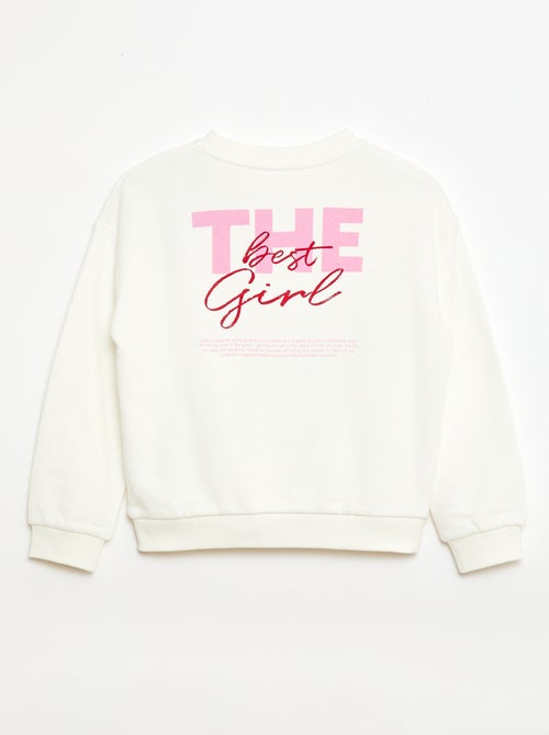 Sweater van lichtgewicht joggingstof met print - Kiabi