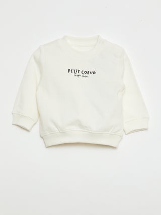 Sweater van lichtgewicht molton met print