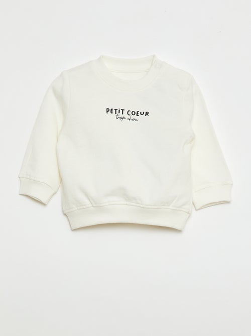 Sweater van lichtgewicht molton met print - Kiabi