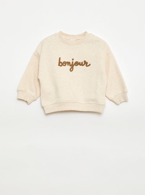 Sweater van molton met boodschap - Kiabi
