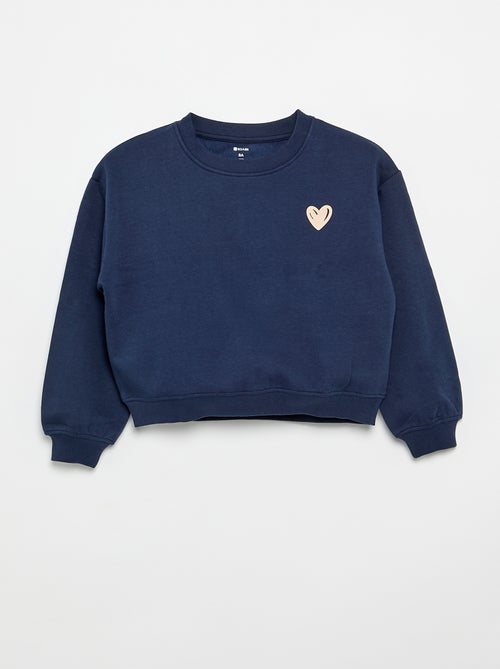 Sweater van molton met borstprint - Kiabi