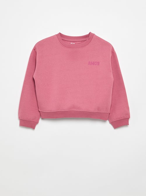 Sweater van molton met borstprint - Kiabi