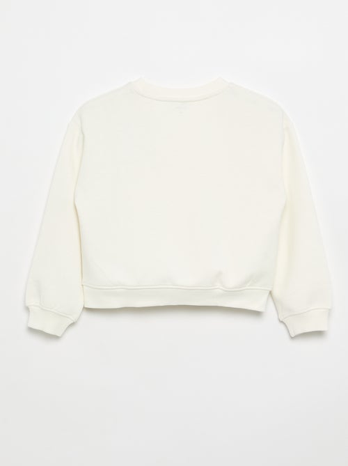 Sweater van molton met borstprint - Kiabi