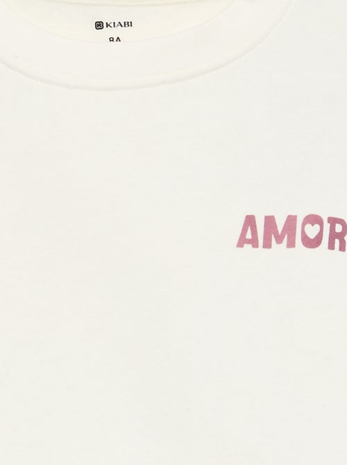 Sweater van molton met borstprint - Kiabi
