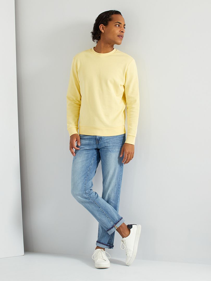 Sweater van molton zacht geel - Kiabi
