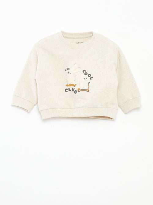 Sweater van niet-opgeruwde joggingstof - Kiabi