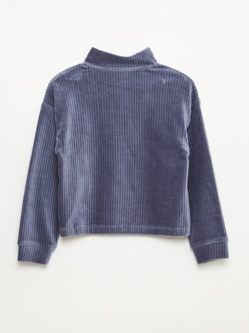 Sweater van ribfluweel met opstaande kraag - Kiabi