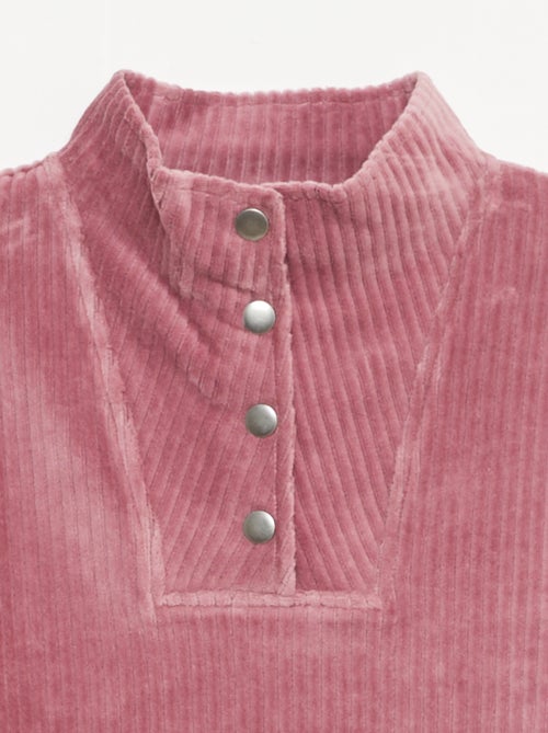 Sweater van ribfluweel met trucker kraag - Kiabi Sweater van ribfluweel met trucker kraag - Kiabi