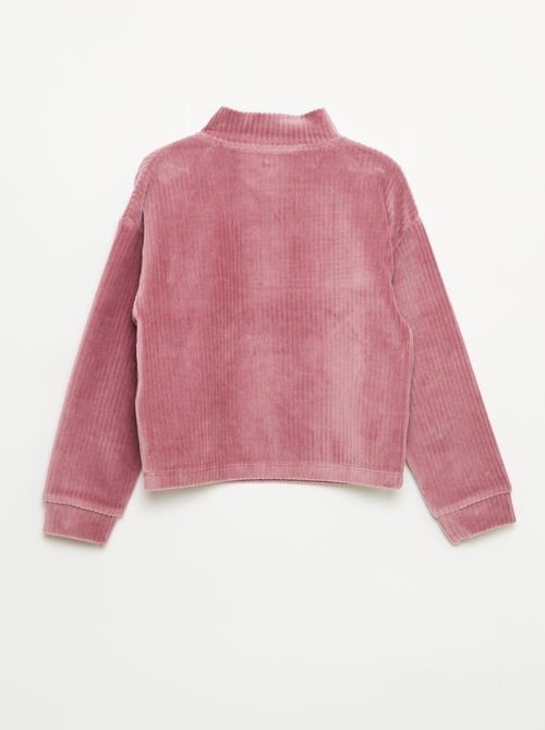 Sweater van ribfluweel met trucker kraag - Kiabi Sweater van ribfluweel met trucker kraag - Kiabi