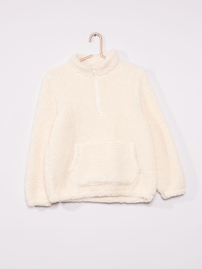 Sweater van sherpa WIT - Kiabi