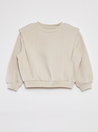 Sweater van warme joggingstof met epauletten