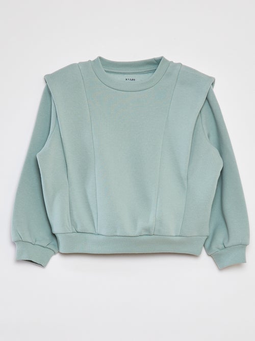 Sweater van warme joggingstof met epauletten - Kiabi