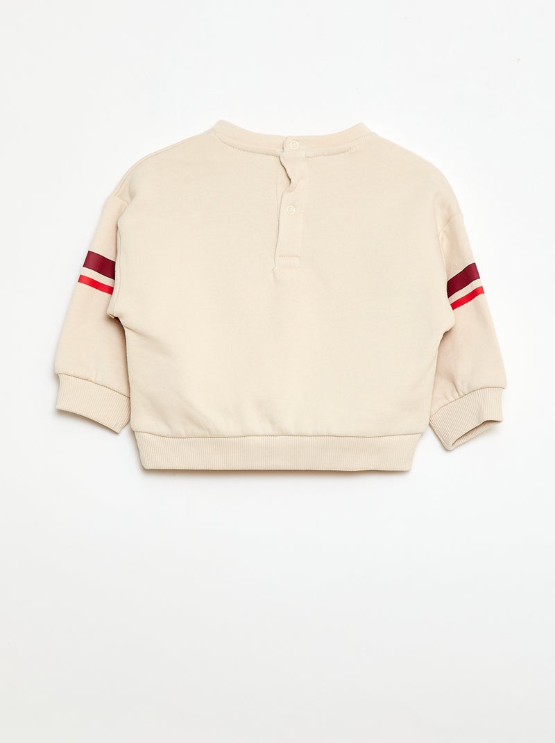 Sweater van zachte fleece met print Wit - Kiabi