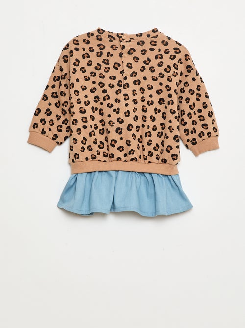 Sweatjurk met 2-in-1-effect onderaan - Kiabi