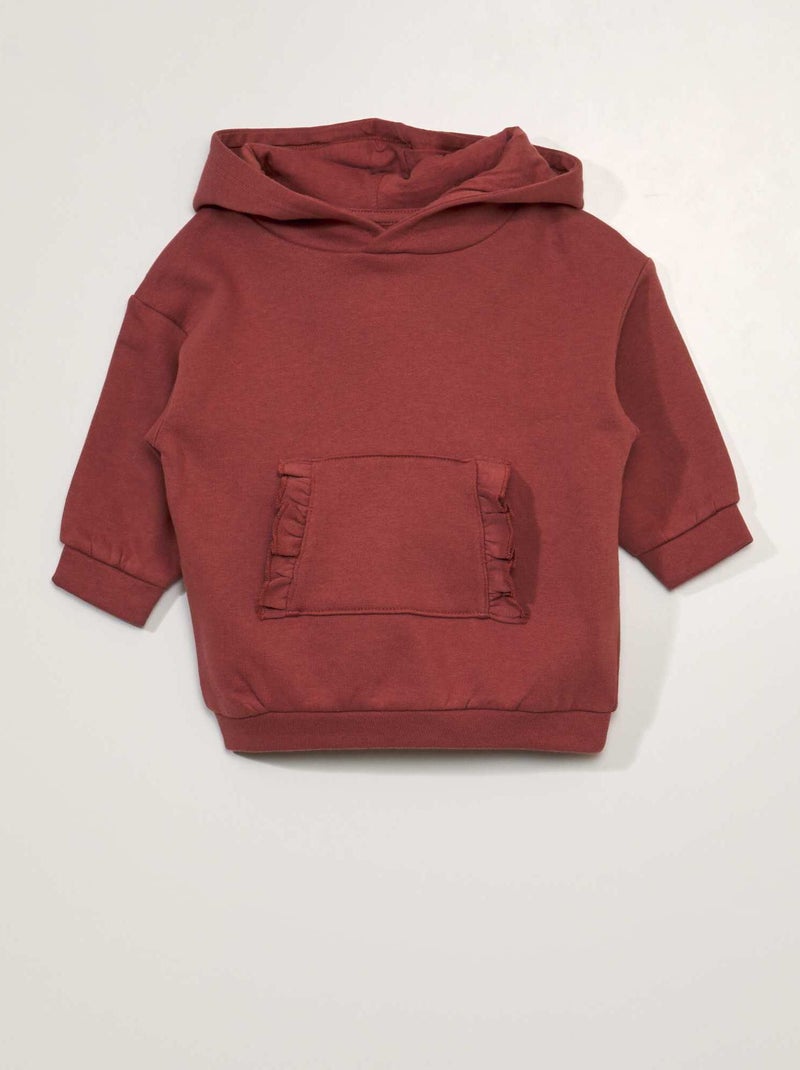 Sweatjurk met capuchon ROOD - Kiabi