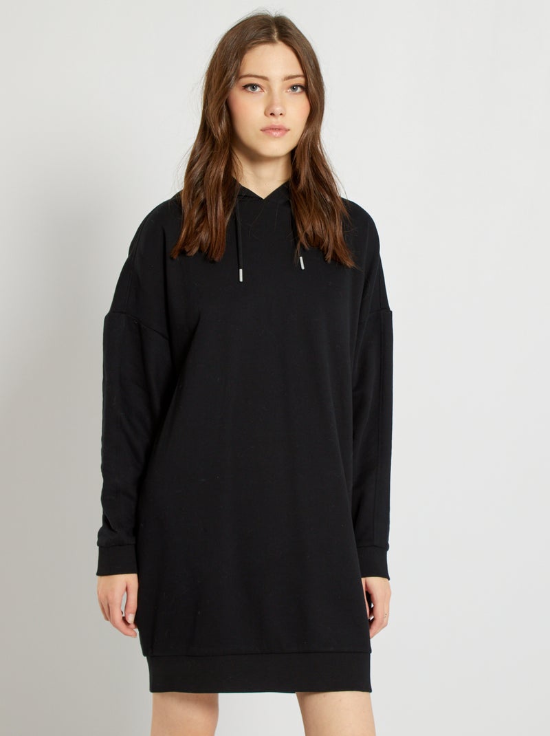 Sweatjurk met capuchon zwart - Kiabi