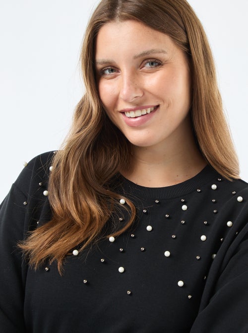 Sweatjurk met kraaltjes 'Only Carmakoma' - Kiabi