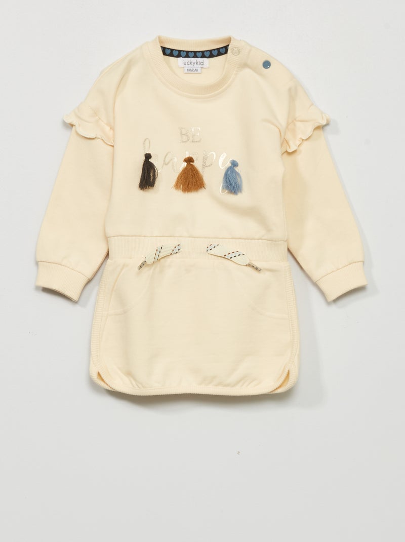 Sweatjurk met print BIEGE - Kiabi