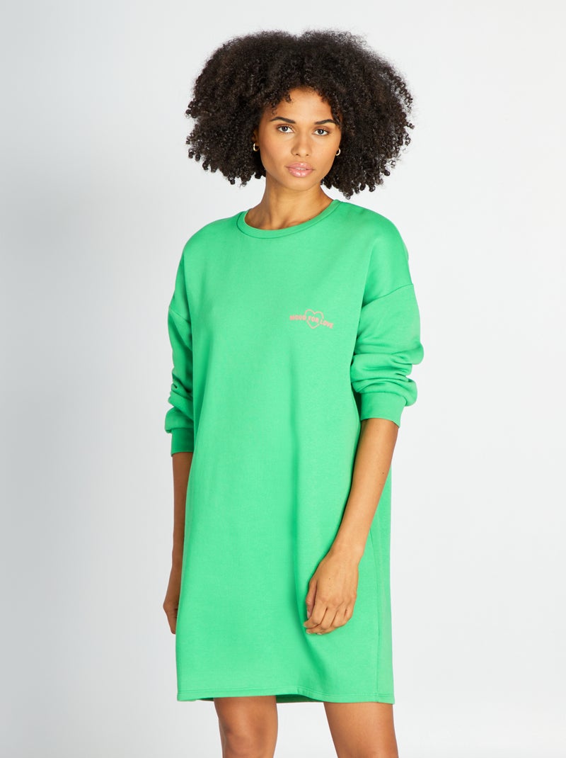 Sweatjurk met print GROEN - Kiabi