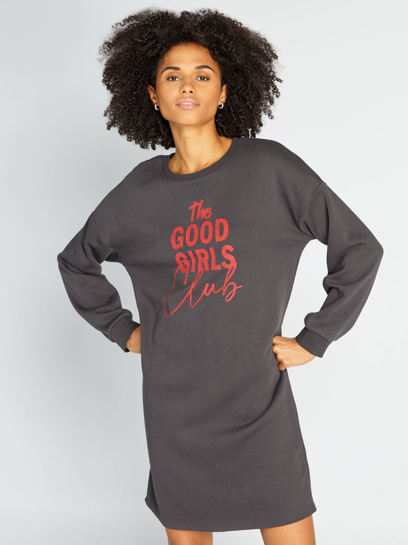Sweatjurk met print ZWART - Kiabi